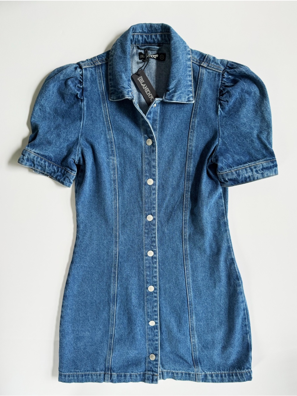 Blank NYC Denim Button-Front Mini Dress | Size SMALL NWT - Picture 5 of 9